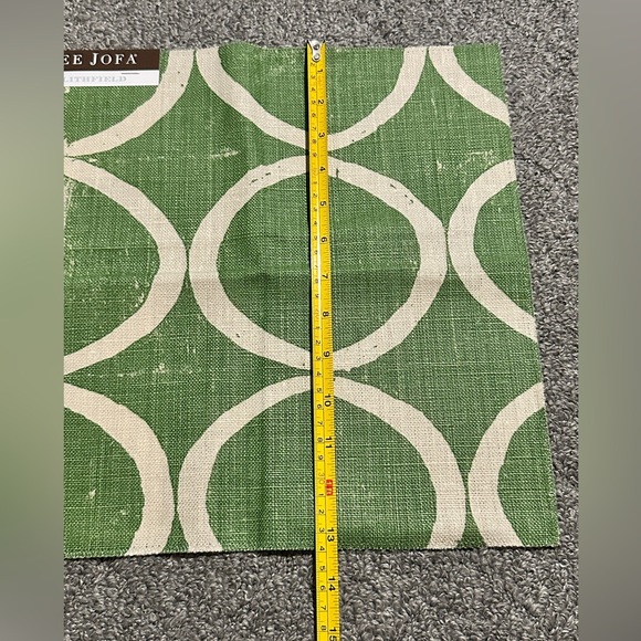 Lee Jofa Fabric Sample Remnant Circles Forest Linen Green Blithfield Crafts - Picture 3 of 16